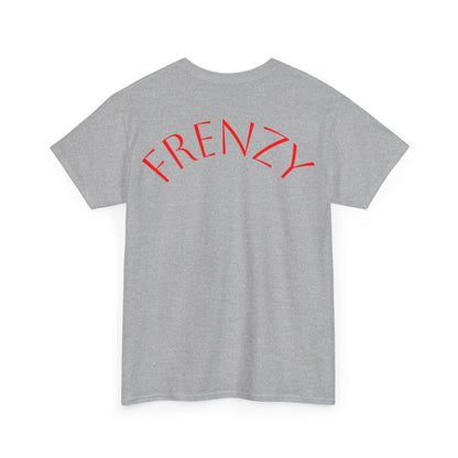 Frenzy Graphic Unisex Heavy Cotton Tee with Bold Red Design. - Fitness Frenzy