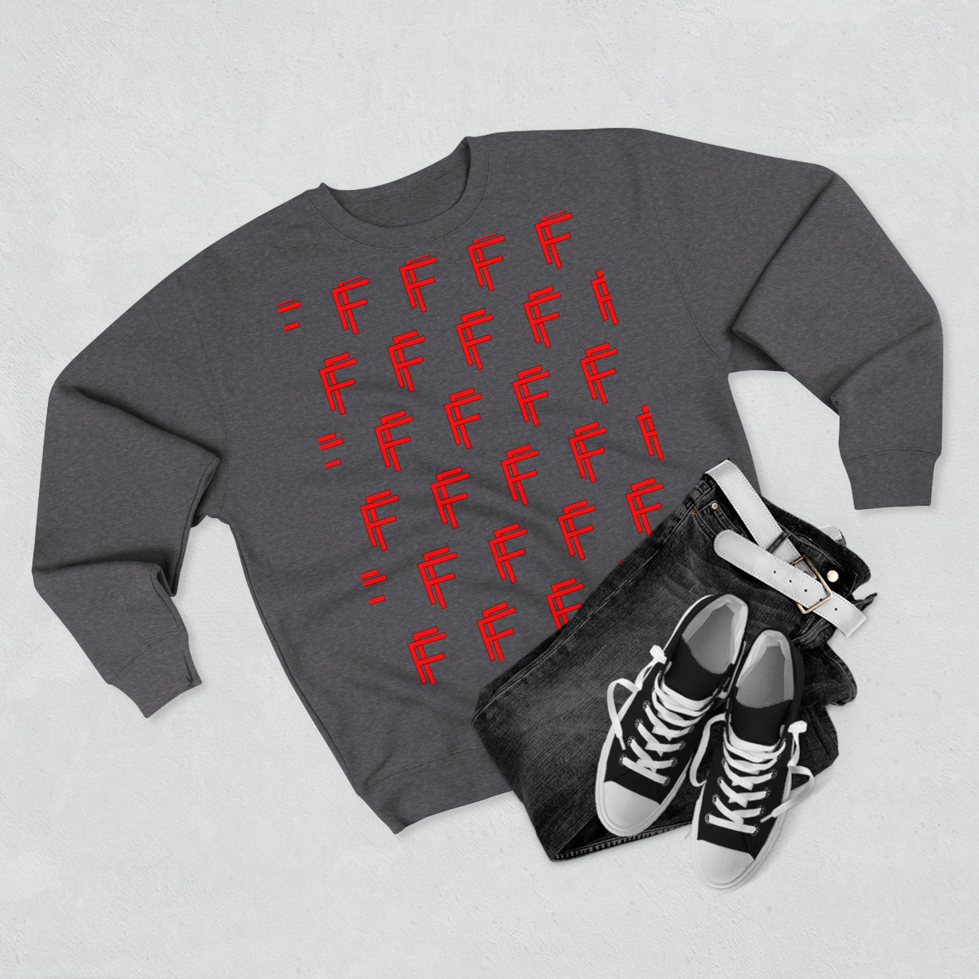 Frenzy - Unisex Crew neck Sweatshirt with Bold Red Design. - Fitness Frenzy
