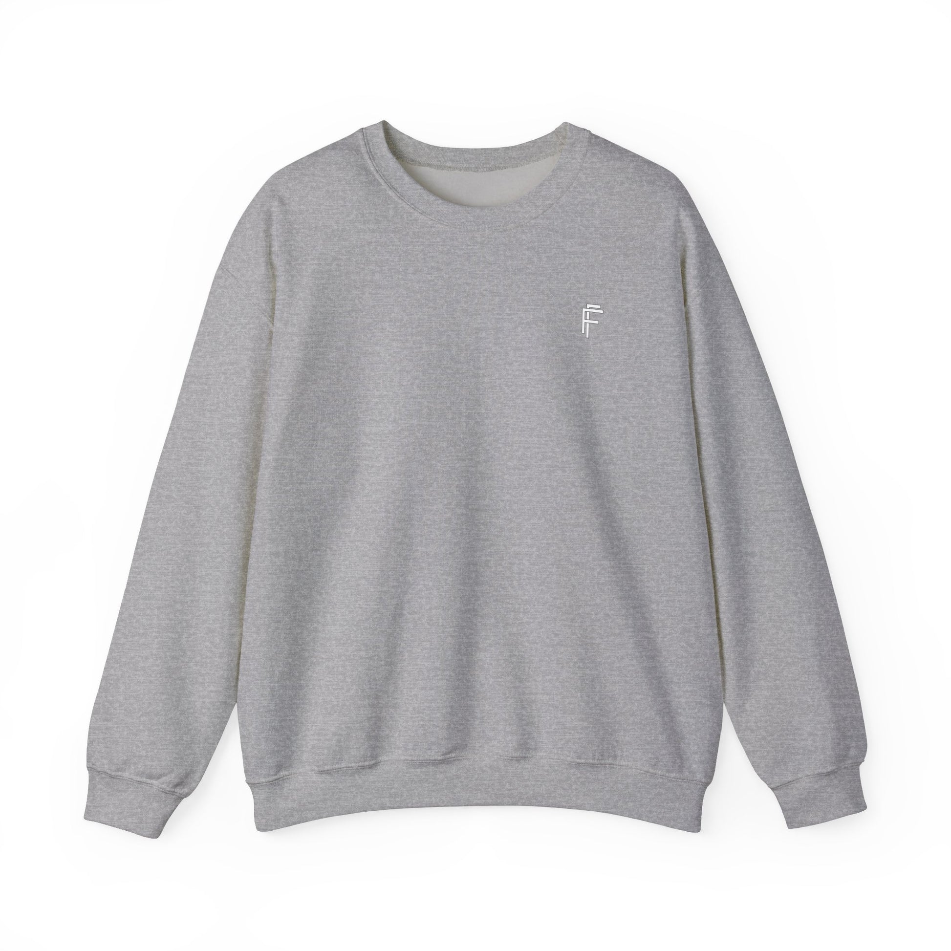Frenzy Unisex Black Crewneck Sweatshirt with White Logo for Everyday Comfort. - Fitness Frenzy