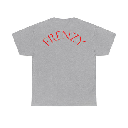 Frenzy Graphic Unisex Heavy Cotton Tee with Bold Red Design. - Fitness Frenzy