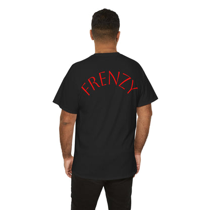 Frenzy Graphic Unisex Heavy Cotton Tee with Bold Red Design. - Fitness Frenzy