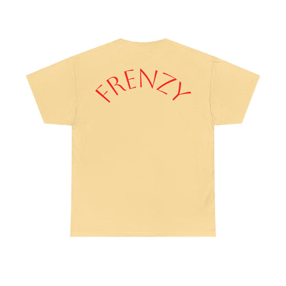 Frenzy Graphic Unisex Heavy Cotton Tee with Bold Red Design. - Fitness Frenzy