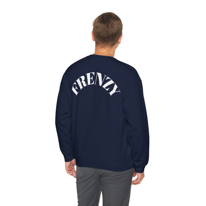 Frenzy Unisex Heavy Blend™ Crewneck Sweatshirt with White Logo. - Fitness Frenzy
