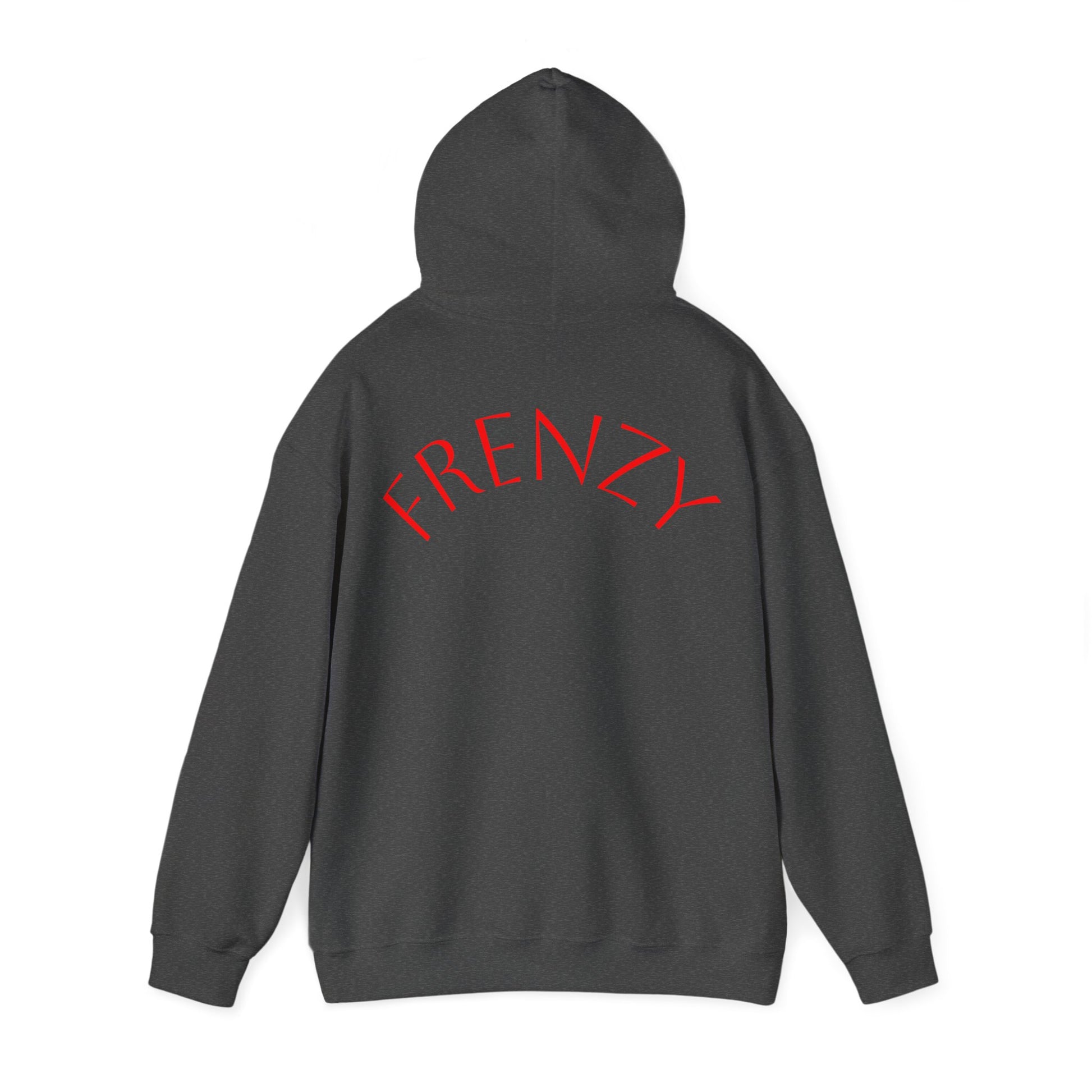 Frenzy Unisex Heavy Blend™ Hooded Sweatshirt with Red logo - Trendy & Cozy. - Fitness Frenzy