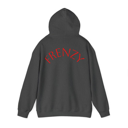 Frenzy Unisex Heavy Blend™ Hooded Sweatshirt with Red logo - Trendy & Cozy. - Fitness Frenzy