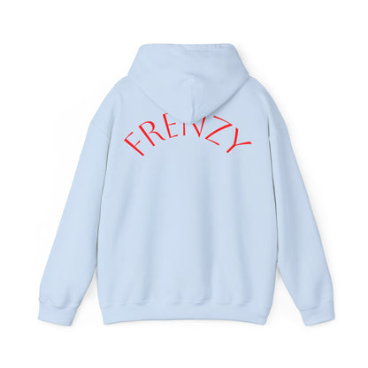 Frenzy Unisex Heavy Blend™ Hooded Sweatshirt with Red logo - Trendy & Cozy. - Fitness Frenzy