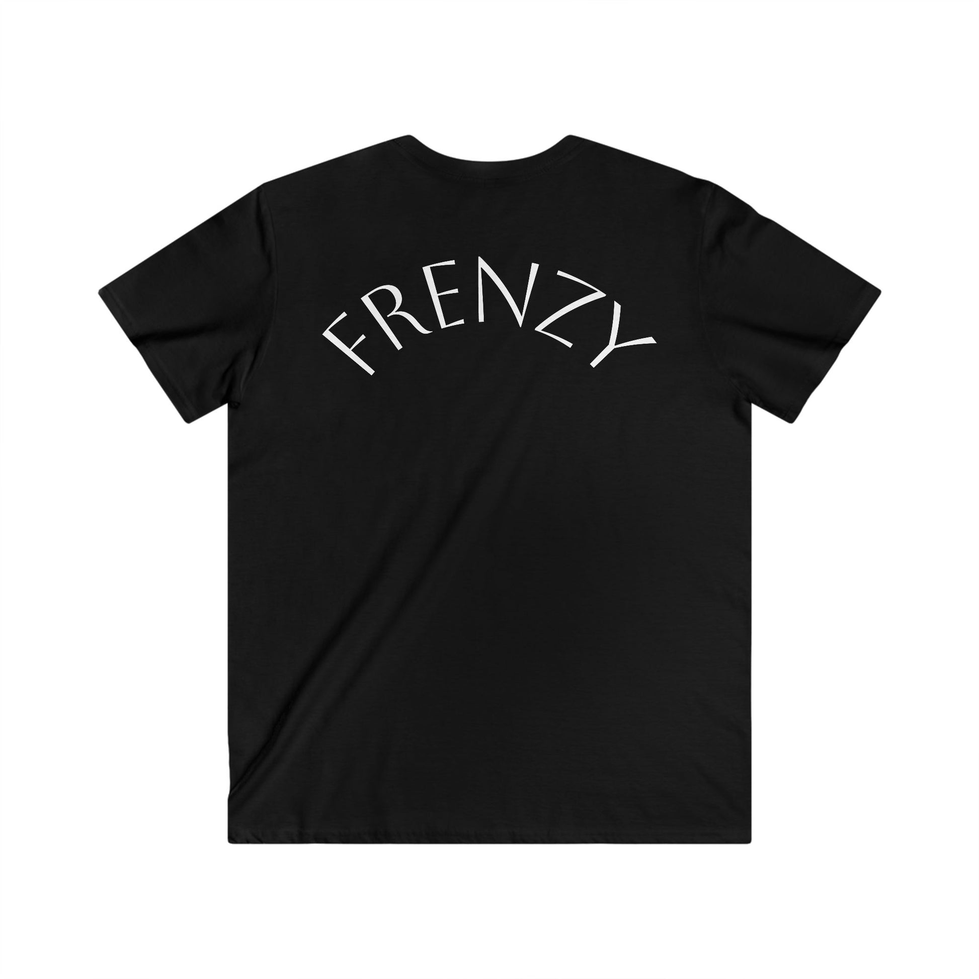 Casual Men's Fitted V-Neck Tee - White Logo. - Fitness Frenzy