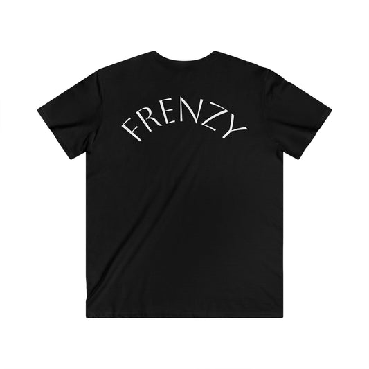 Casual Men's Fitted V-Neck Tee - White Logo. - Fitness Frenzy