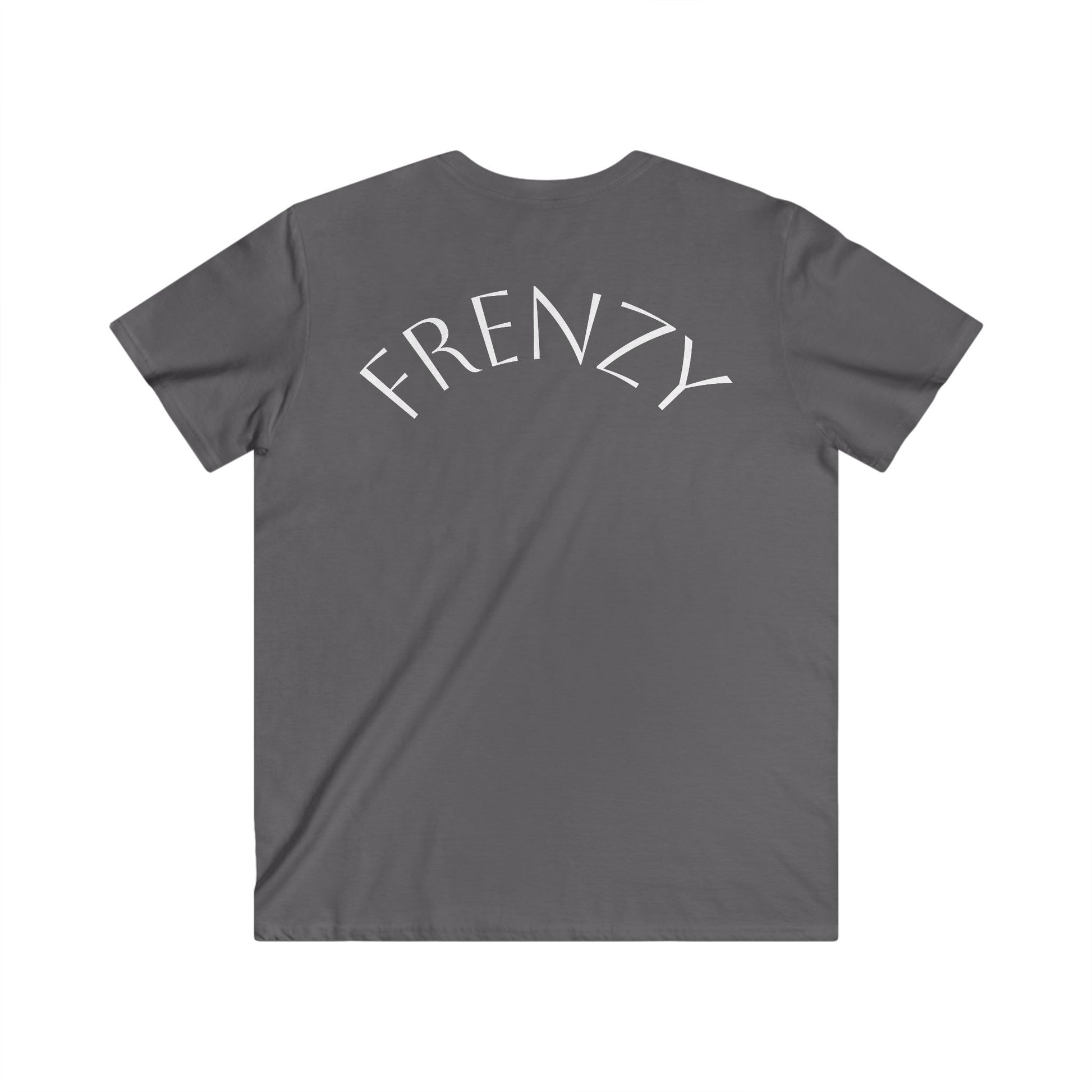 Casual Men's Fitted V-Neck Tee - White Logo. - Fitness Frenzy