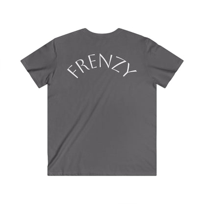 Casual Men's Fitted V-Neck Tee - White Logo. - Fitness Frenzy