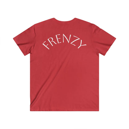 Casual Men's Fitted V-Neck Tee - White Logo. - Fitness Frenzy