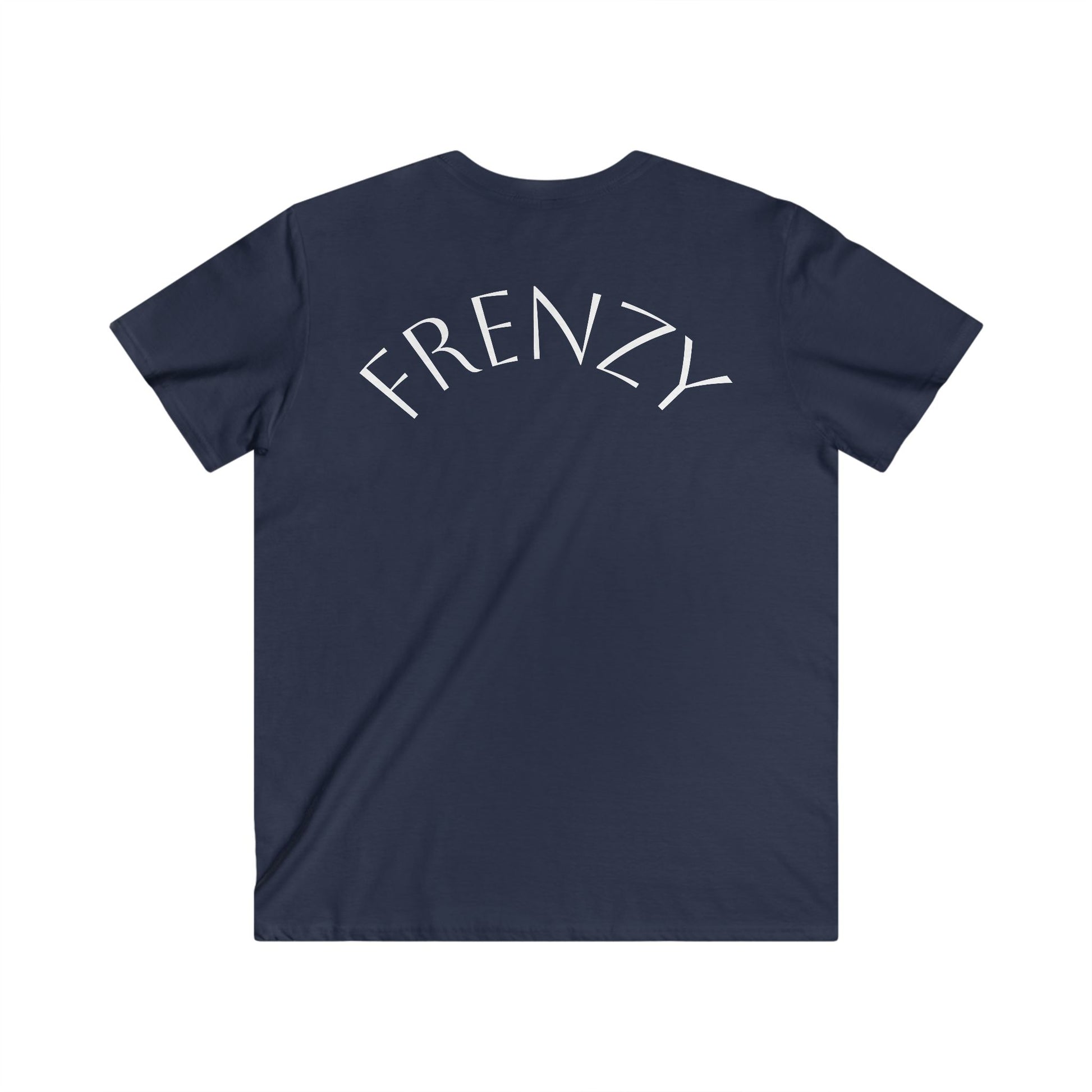 Casual Men's Fitted V-Neck Tee - White Logo. - Fitness Frenzy