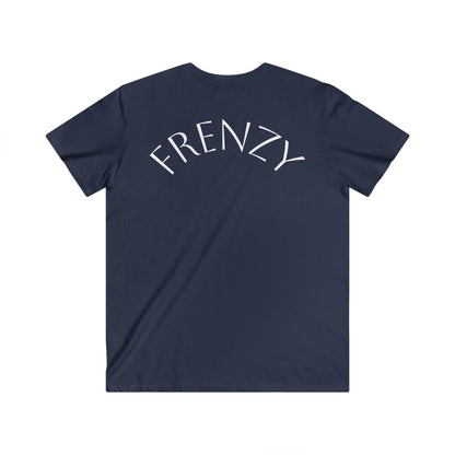 Casual Men's Fitted V-Neck Tee - White Logo. - Fitness Frenzy