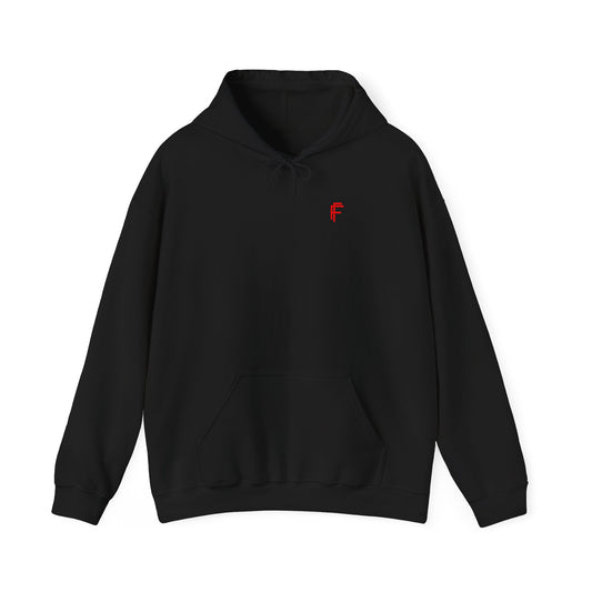 Frenzy Unisex Heavy Blend™ Hooded Sweatshirt with Red logo - Trendy & Cozy. - Fitness Frenzy