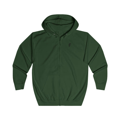 FRENZY Unisex Full Zip Hoodie with Black Logo - Cozy & Stylish Everyday Wear. - Fitness Frenzy
