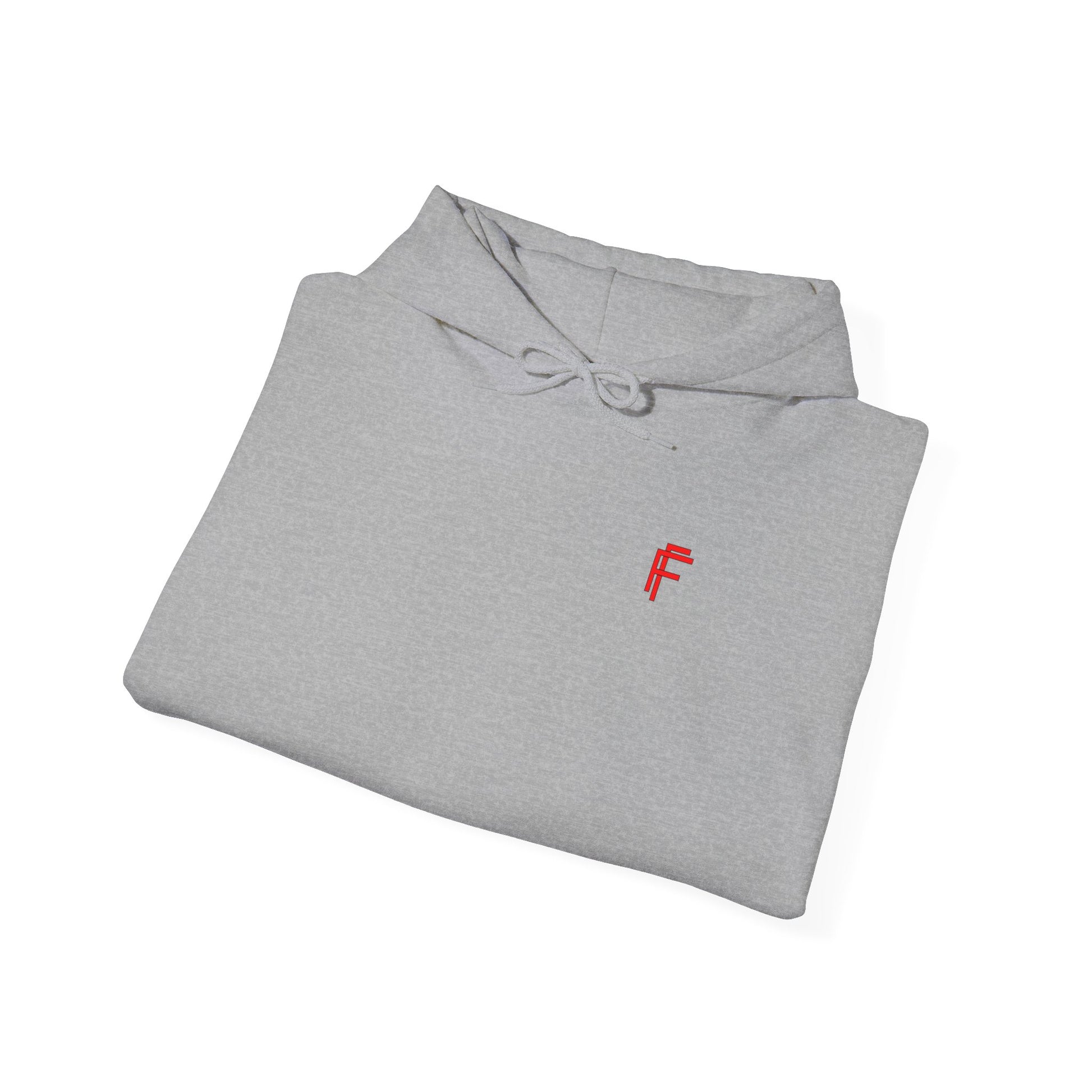 Frenzy Unisex Heavy Blend™ Hooded Sweatshirt with Red logo - Trendy & Cozy. - Fitness Frenzy