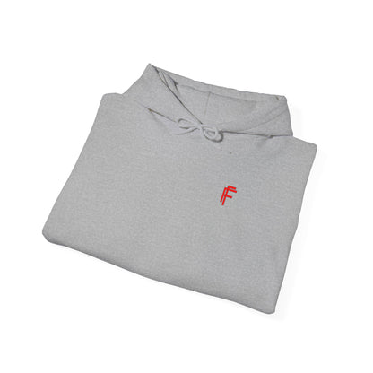 Frenzy Unisex Heavy Blend™ Hooded Sweatshirt with Red logo - Trendy & Cozy. - Fitness Frenzy