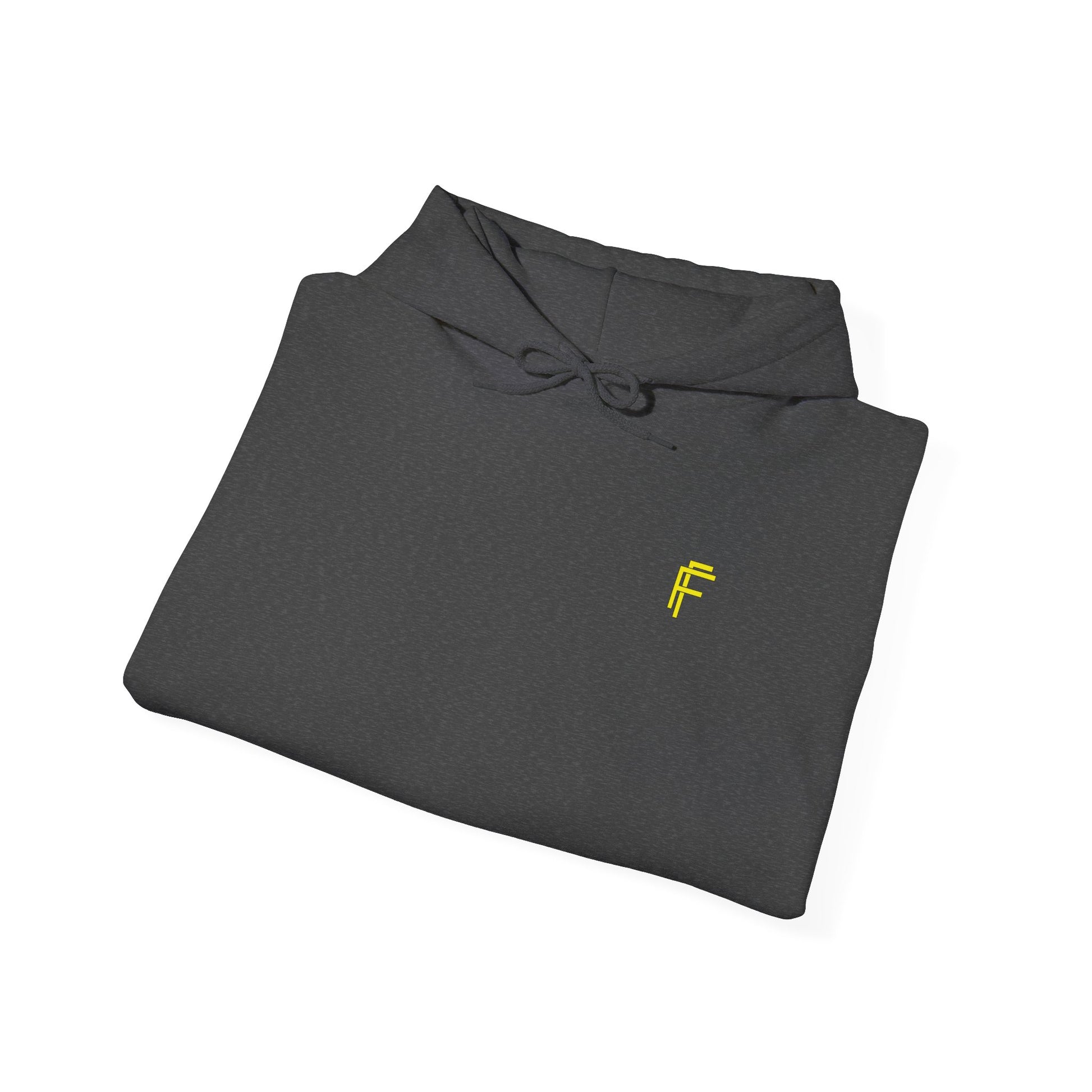 Frenzy Unisex Heavy Blend™ Hoodie with Yellow Logo. - Fitness Frenzy