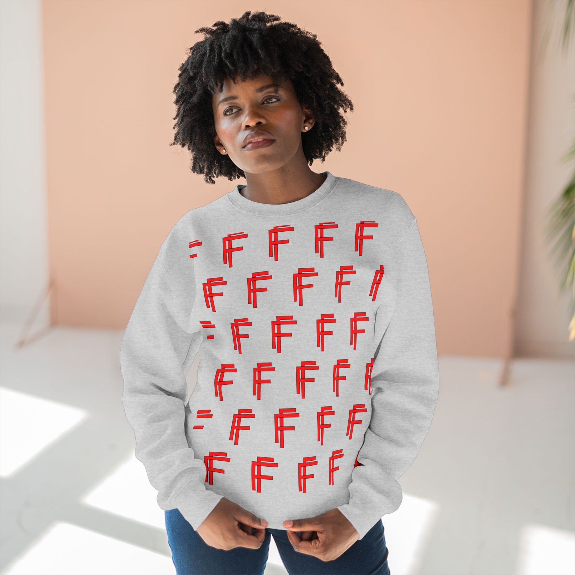 Frenzy - Unisex Crew neck Sweatshirt with Bold Red Design. - Fitness Frenzy