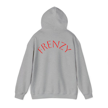 Frenzy Unisex Heavy Blend™ Hooded Sweatshirt with Red logo - Trendy & Cozy. - Fitness Frenzy