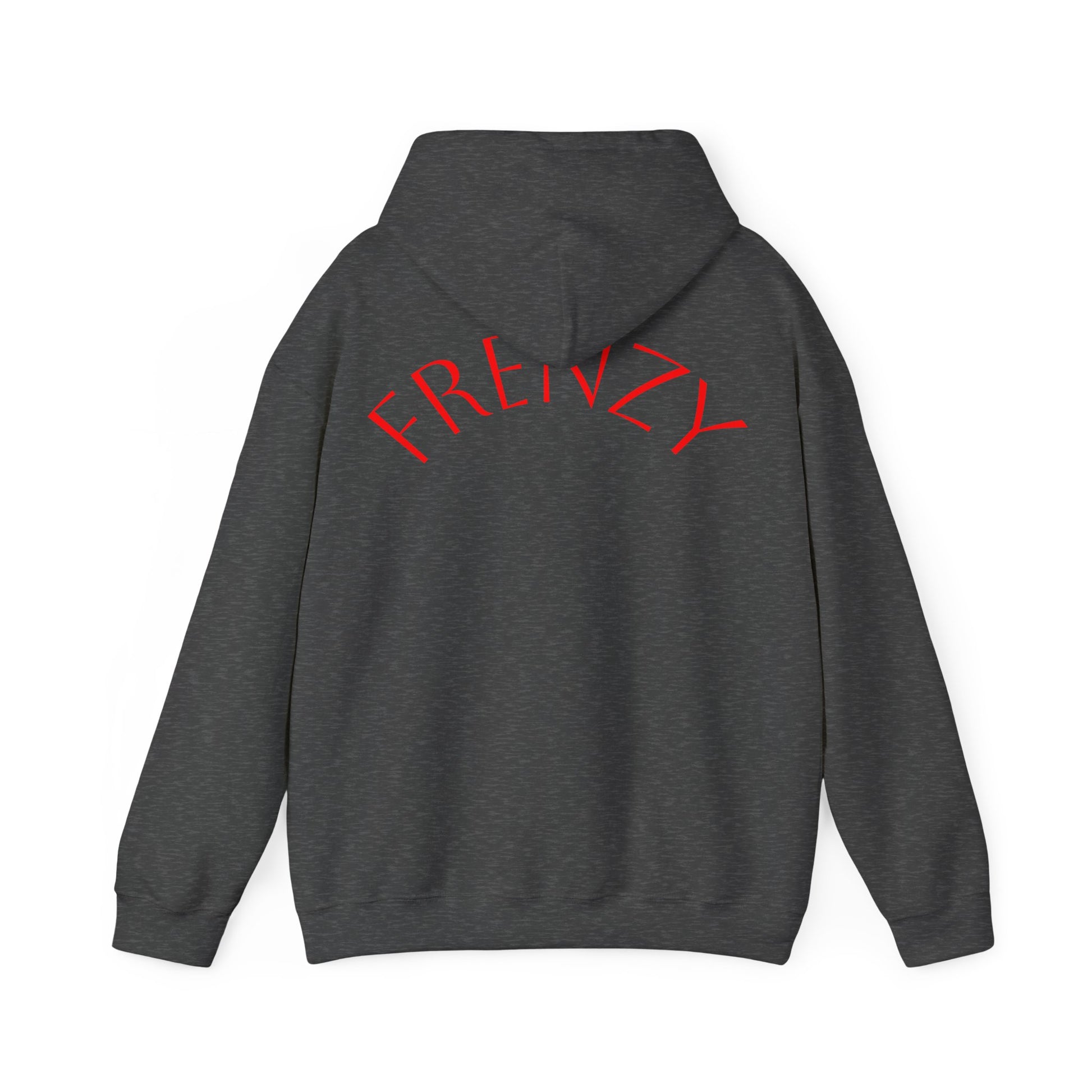 Frenzy Unisex Heavy Blend™ Hooded Sweatshirt with Red logo - Trendy & Cozy. - Fitness Frenzy