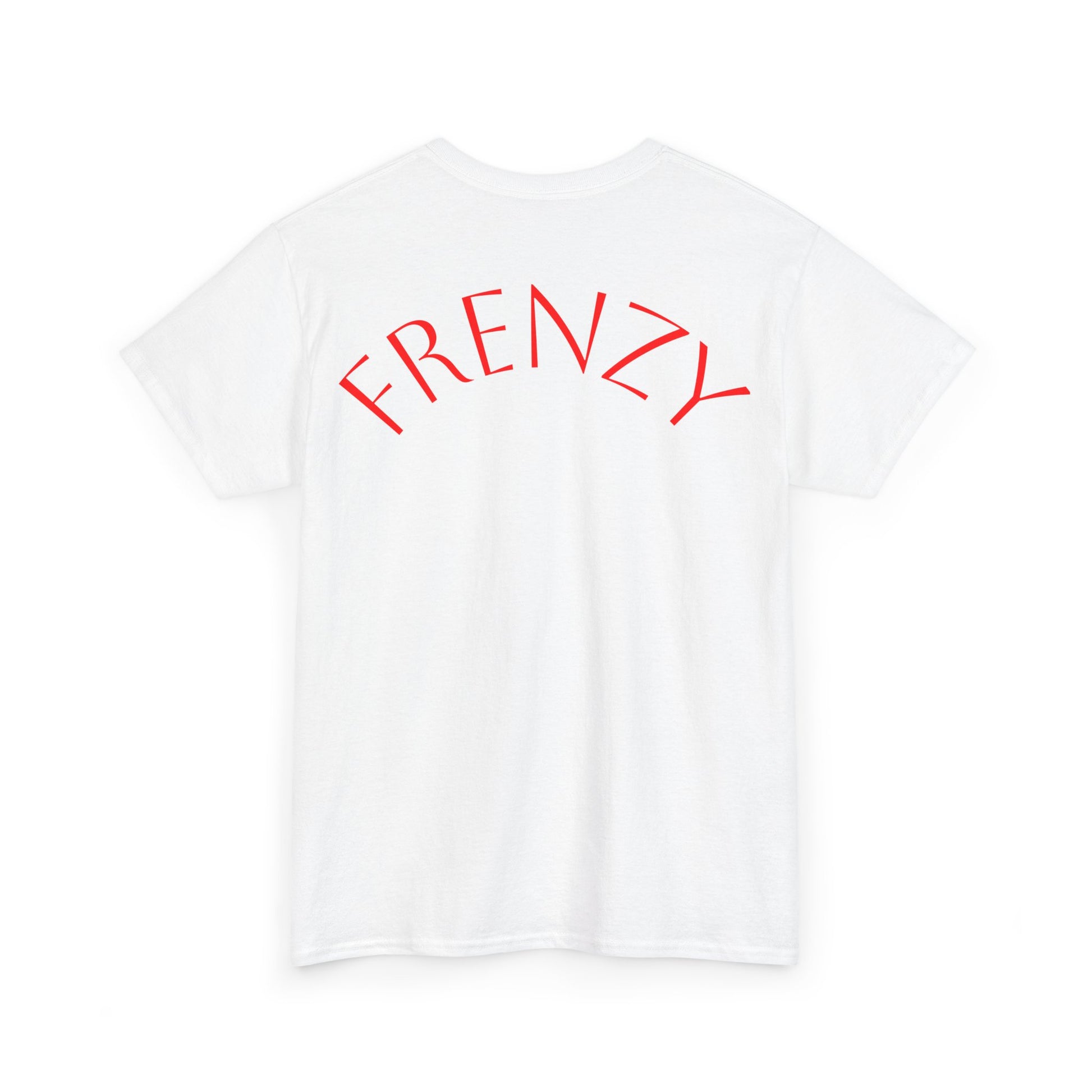 Frenzy Graphic Unisex Heavy Cotton Tee with Bold Red Design. - Fitness Frenzy
