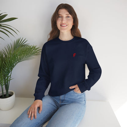 Frenzy - Unisex Heavy Blend™ Crewneck Sweatshirt with Red Logo - Cozy Modern Style. - Fitness Frenzy