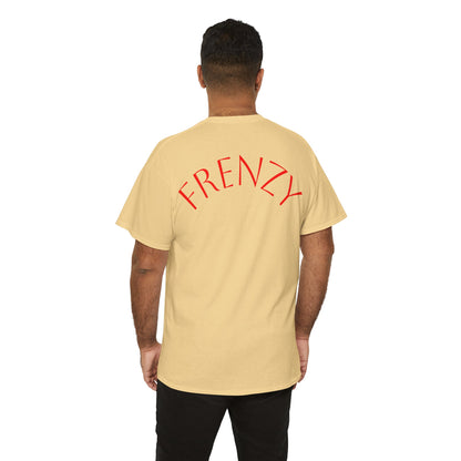 Frenzy Graphic Unisex Heavy Cotton Tee with Bold Red Design. - Fitness Frenzy