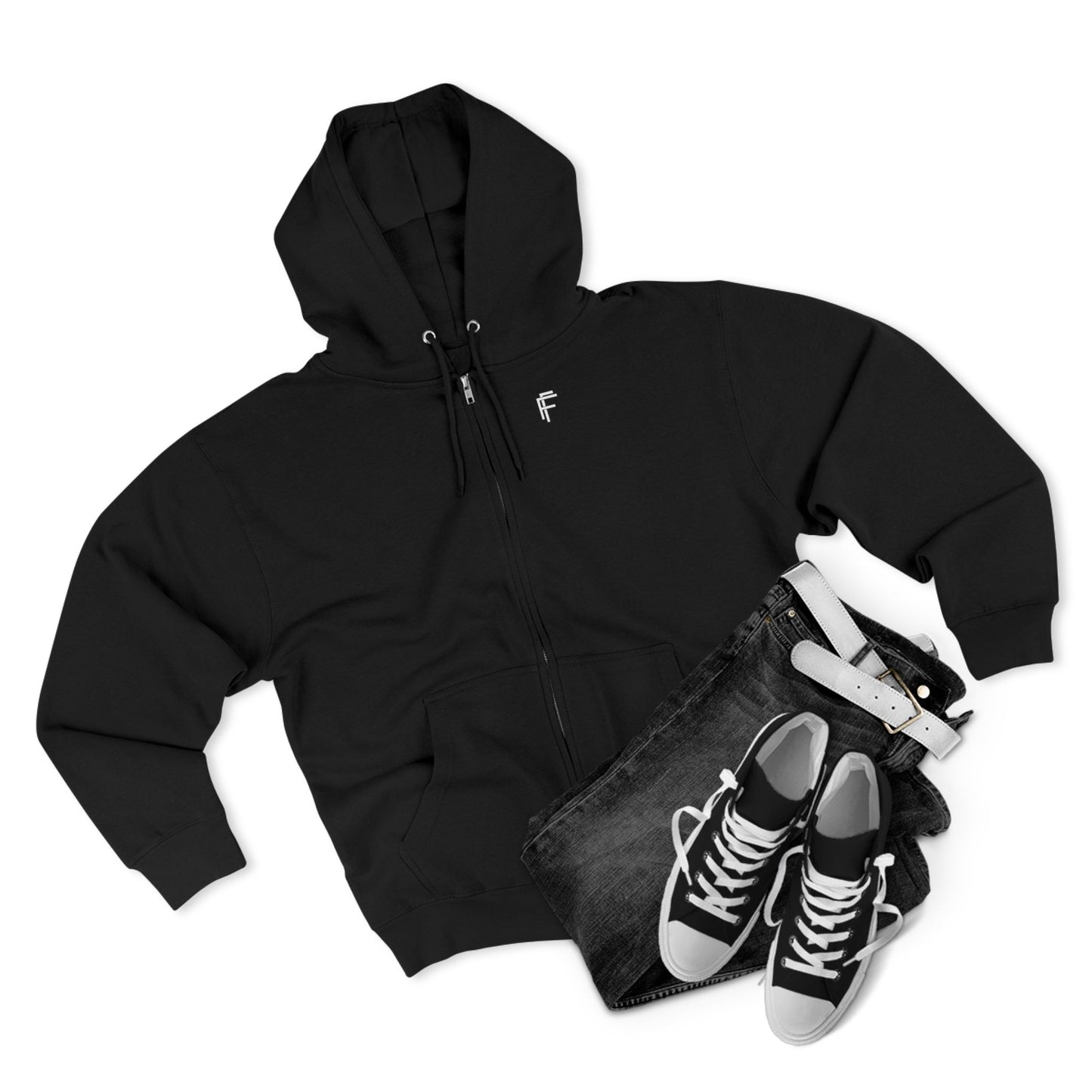Frenzy - Stylish Unisex Zip Hoodie with White Logo. - Fitness Frenzy