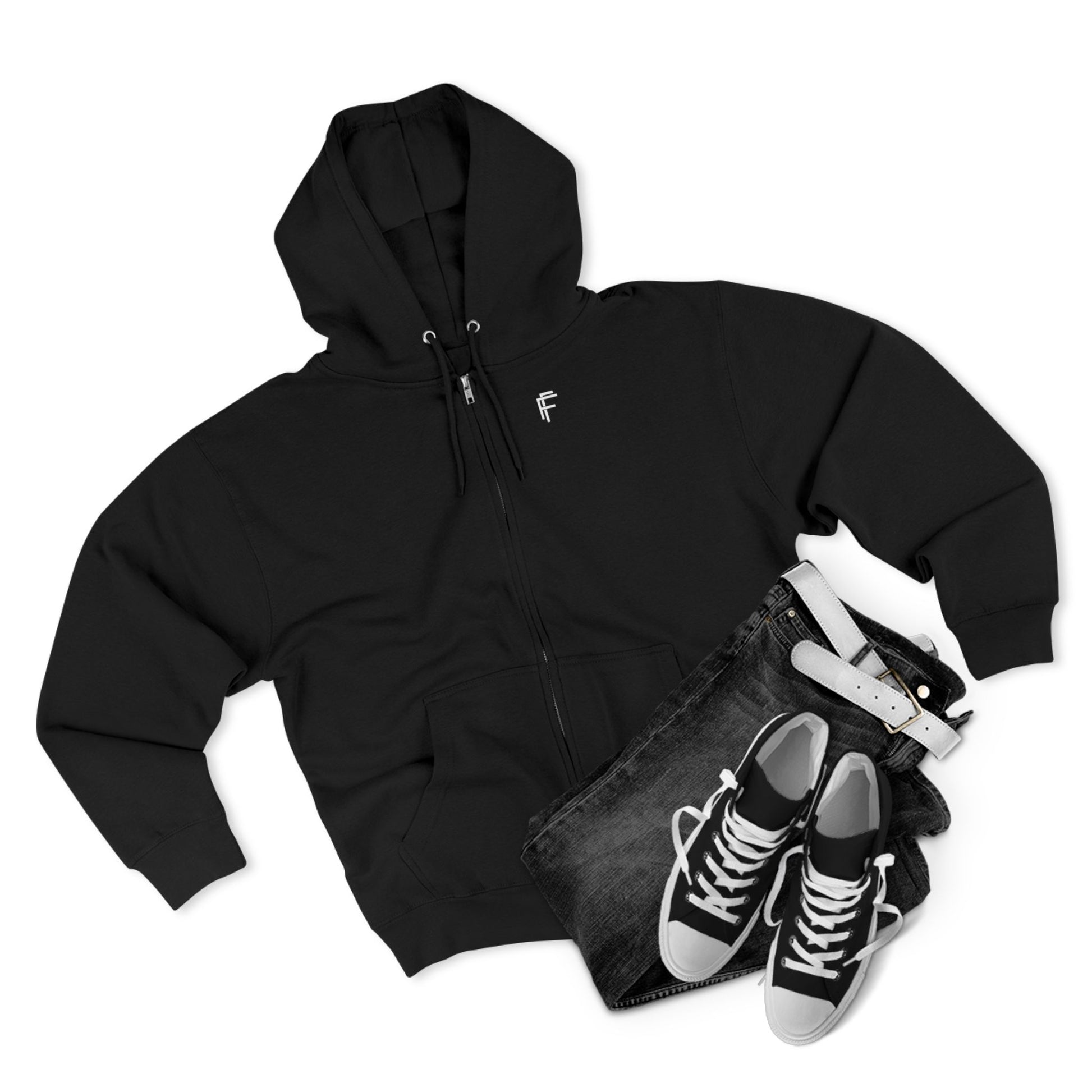 Frenzy - Stylish Unisex Zip Hoodie with White Logo. - Fitness Frenzy