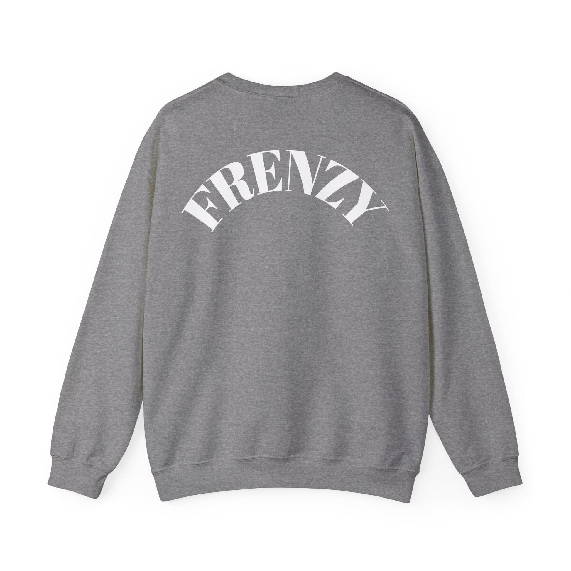 Frenzy Unisex Heavy Blend™ Crewneck Sweatshirt with White Logo. - Fitness Frenzy