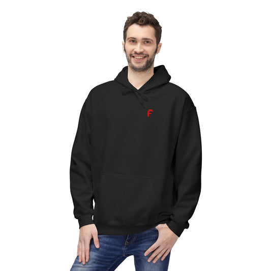 Fitness Frenzy Unisex Midweight Softstyle Hoodie with Red Logo - Trendy 'FRENZY' Design for Comfort and Style. - Fitness Frenzy