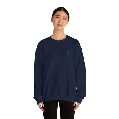 Frenzy - Unisex Heavy Blend™ Crewneck Sweatshirt with Red Logo - Cozy Modern Style. - Fitness Frenzy