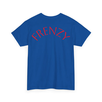 Frenzy Graphic Unisex Heavy Cotton Tee with Bold Red Design. - Fitness Frenzy