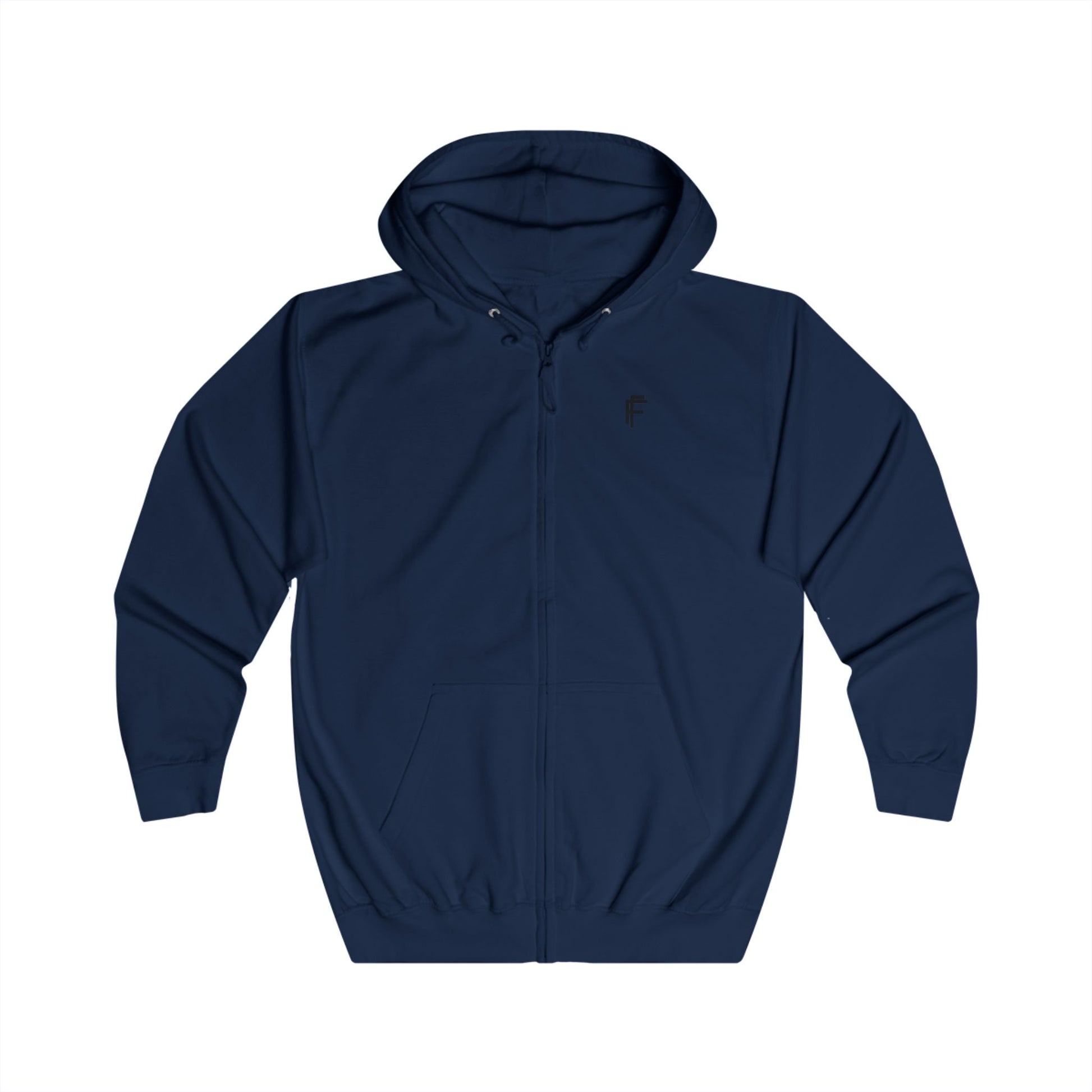 FRENZY Unisex Full Zip Hoodie with Black Logo - Cozy & Stylish Everyday Wear. - Fitness Frenzy