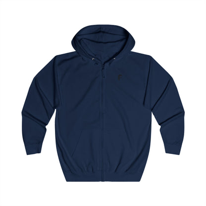 FRENZY Unisex Full Zip Hoodie with Black Logo - Cozy & Stylish Everyday Wear. - Fitness Frenzy