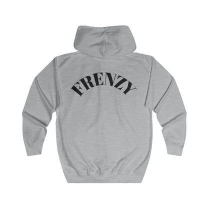 FRENZY Unisex Full Zip Hoodie with Black Logo - Cozy & Stylish Everyday Wear. - Fitness Frenzy
