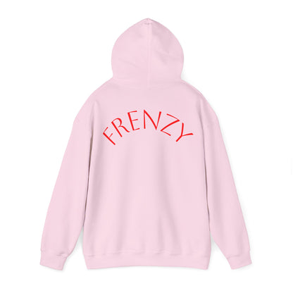 Frenzy Unisex Heavy Blend™ Hooded Sweatshirt with Red logo - Trendy & Cozy. - Fitness Frenzy