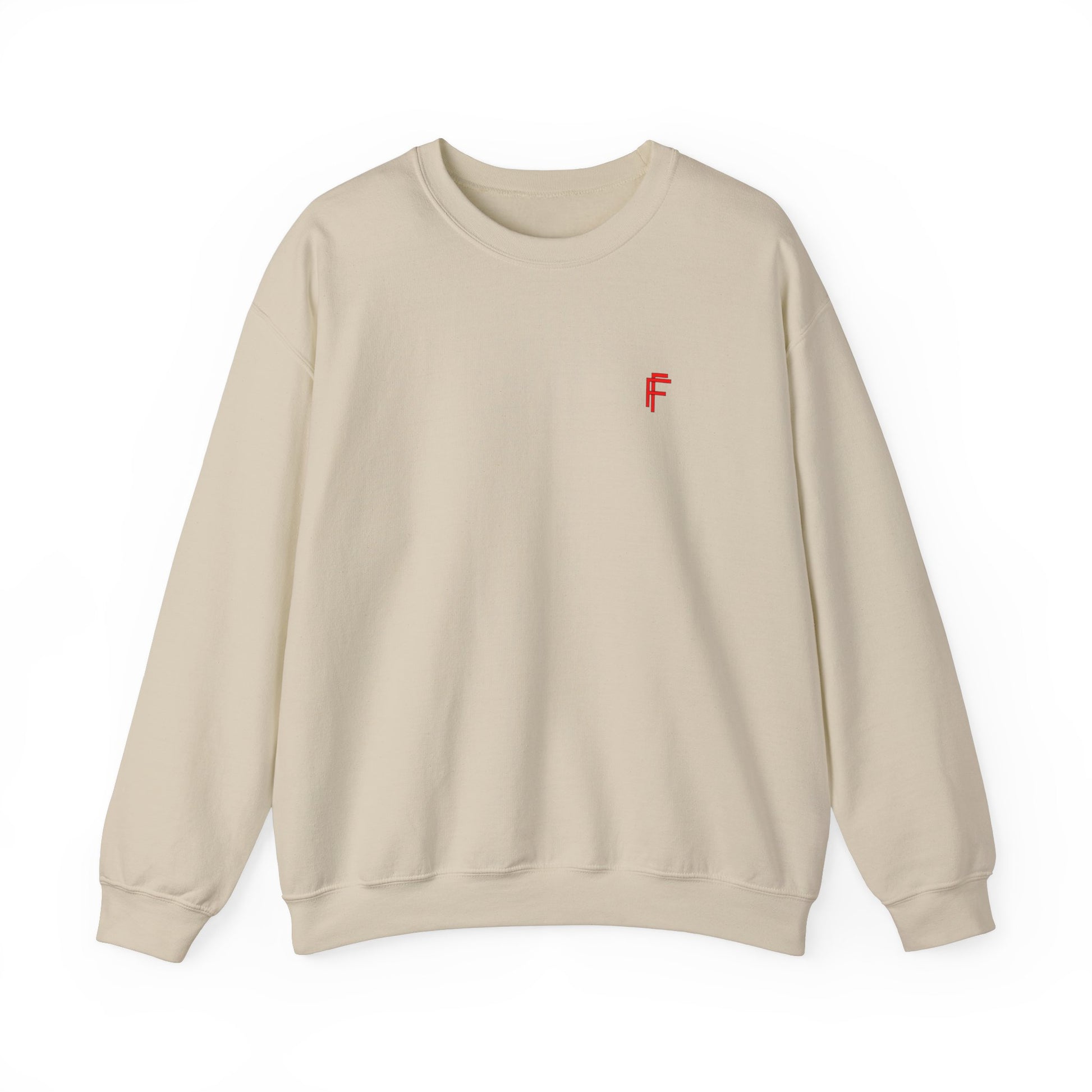 Frenzy - Unisex Heavy Blend™ Crewneck Sweatshirt with Red Logo - Cozy Modern Style. - Fitness Frenzy