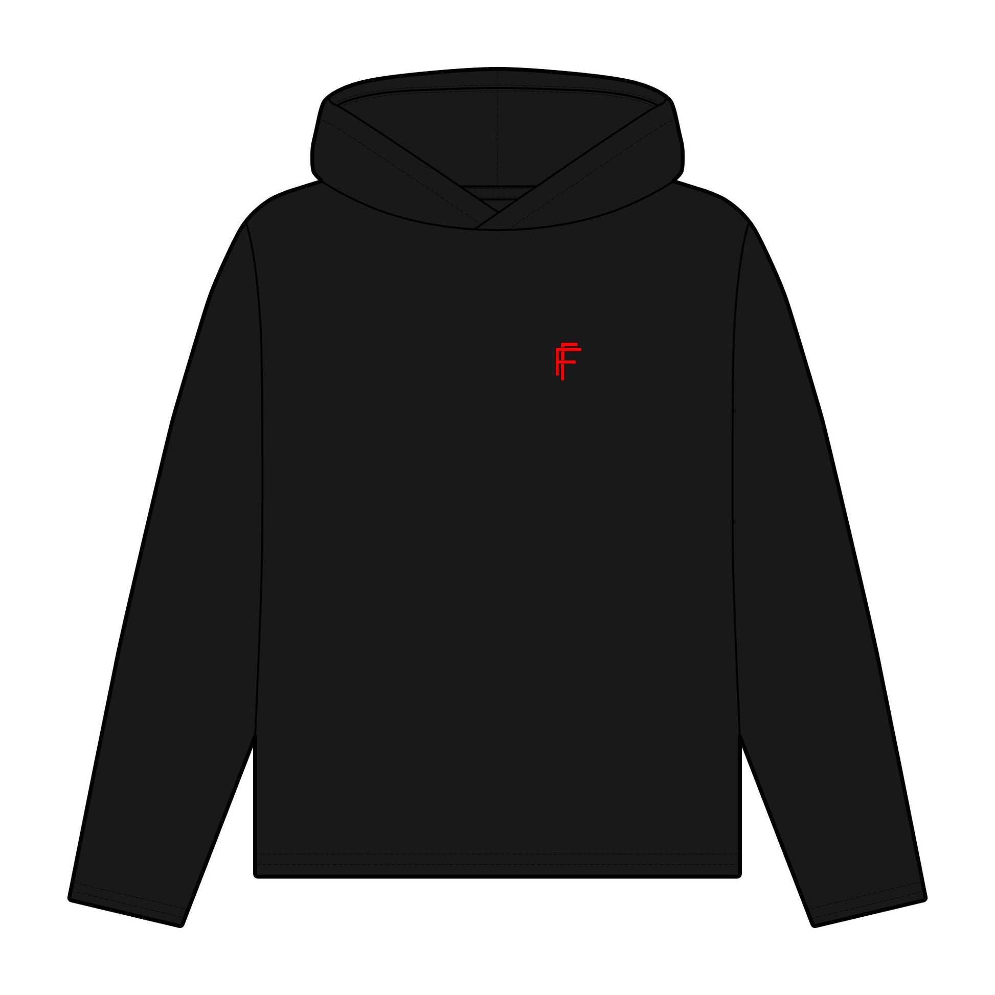 Frenzy - Women's Organic Relaxed Fit Hoodie with Red Logo. - Fitness Frenzy