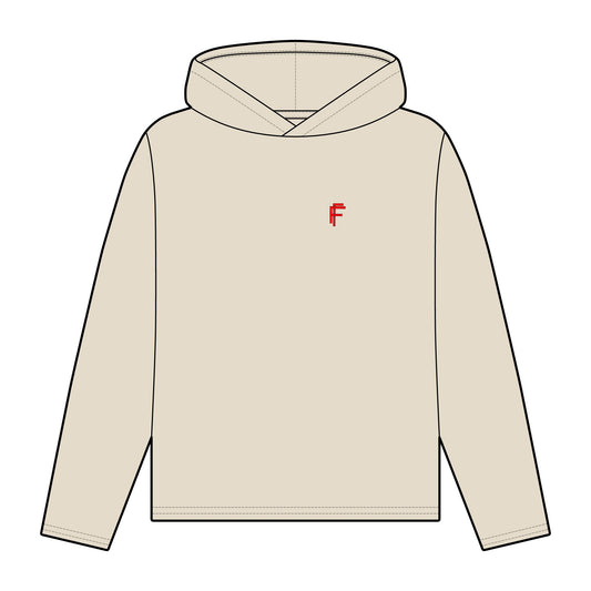 Frenzy - Women's Organic Relaxed Fit Hoodie with Red Logo. - Fitness Frenzy