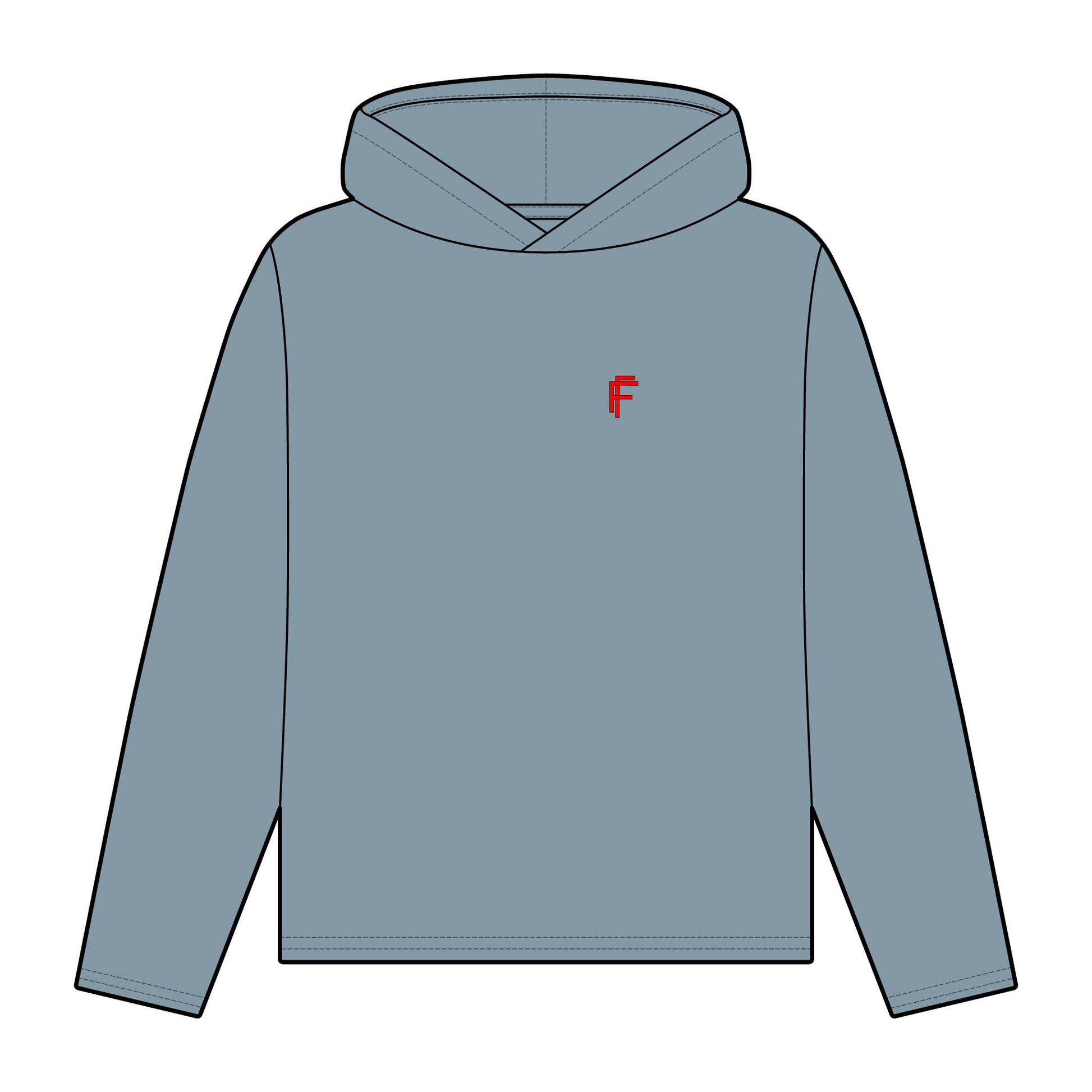 Frenzy - Women's Organic Relaxed Fit Hoodie with Red Logo. - Fitness Frenzy