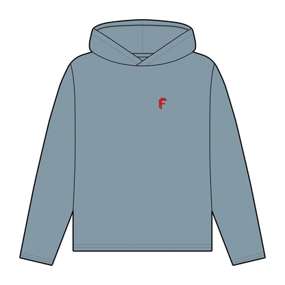 Frenzy - Women's Organic Relaxed Fit Hoodie with Red Logo. - Fitness Frenzy