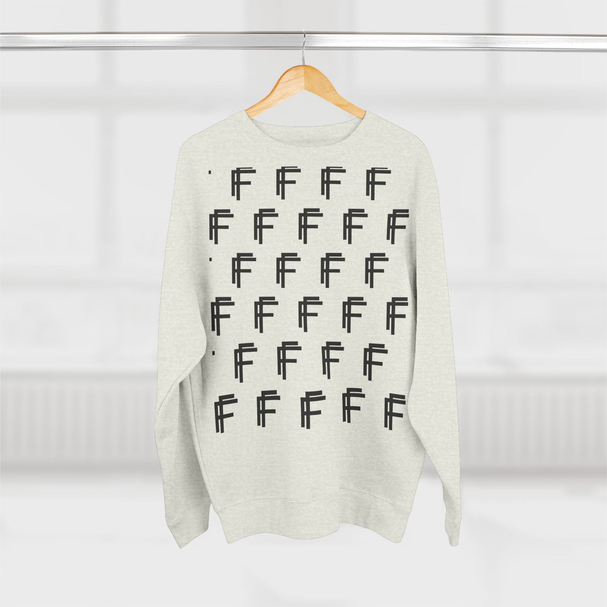 Frenzy Unisex Crew neck Sweatshirt with Black Logo Pattern. - Fitness Frenzy
