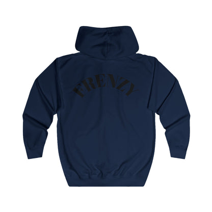 FRENZY Unisex Full Zip Hoodie with Black Logo - Cozy & Stylish Everyday Wear. - Fitness Frenzy