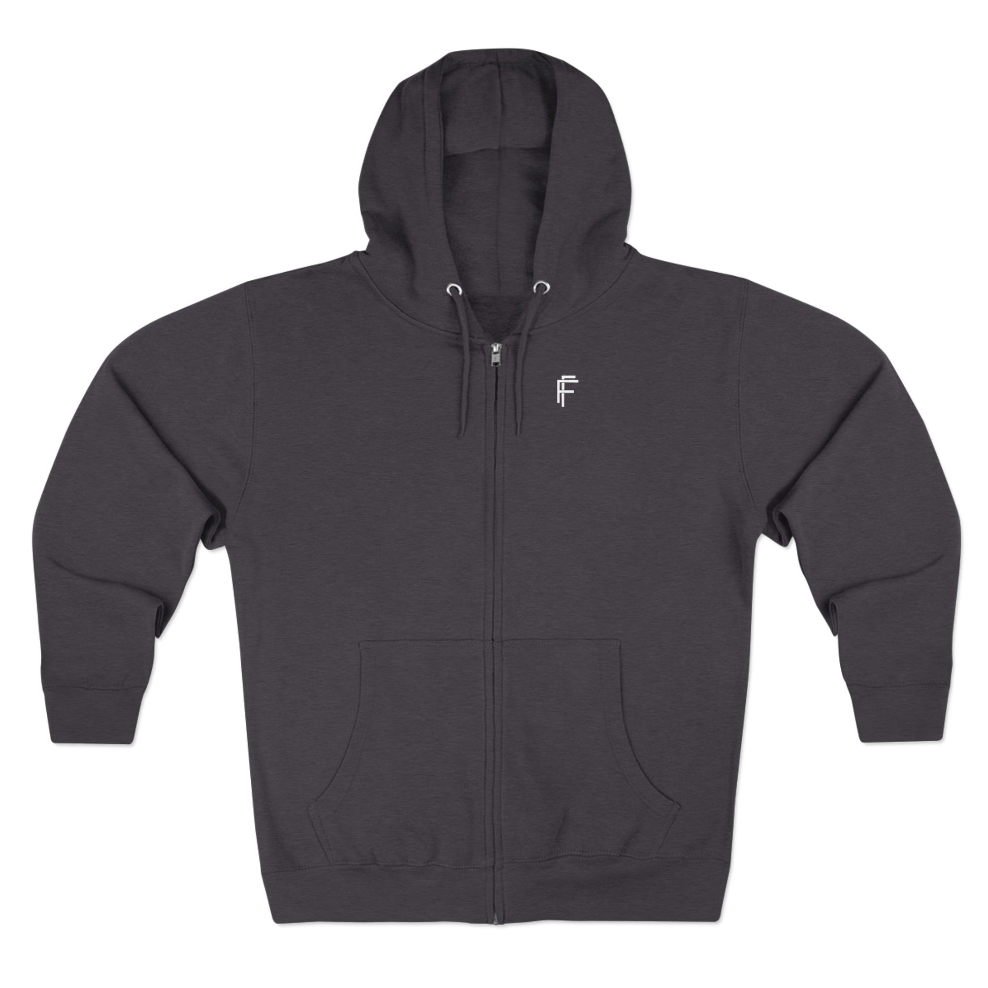 Frenzy - Stylish Unisex Zip Hoodie with White Logo. - Fitness Frenzy