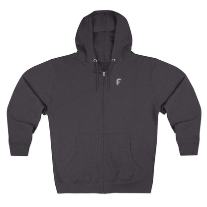 Frenzy - Stylish Unisex Zip Hoodie with White Logo. - Fitness Frenzy