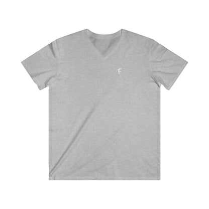 Casual Men's Fitted V-Neck Tee - White Logo. - Fitness Frenzy