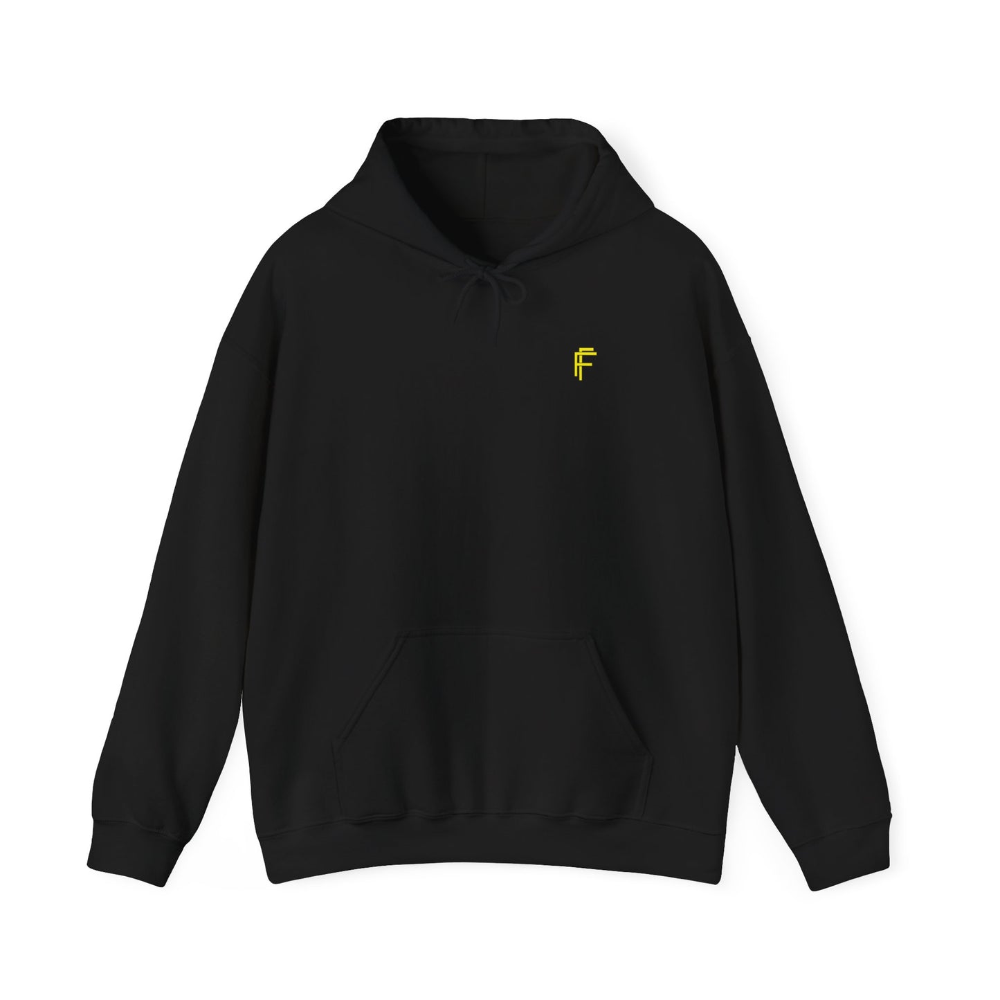 Frenzy Unisex Heavy Blend™ Hoodie with Yellow Logo. - Fitness Frenzy