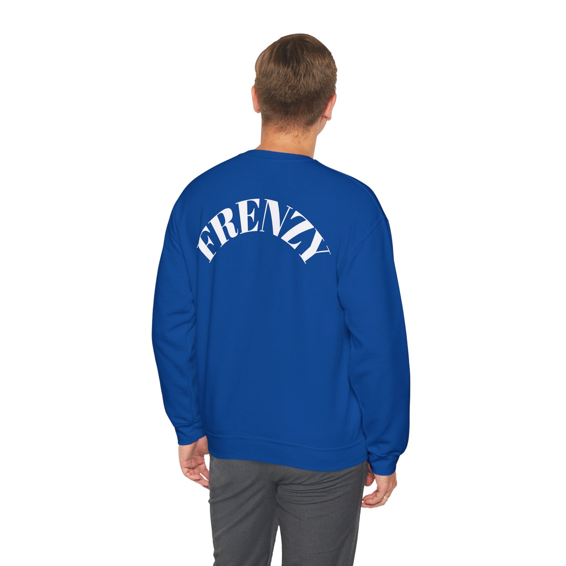 Frenzy Unisex Heavy Blend™ Crewneck Sweatshirt with White Logo. - Fitness Frenzy